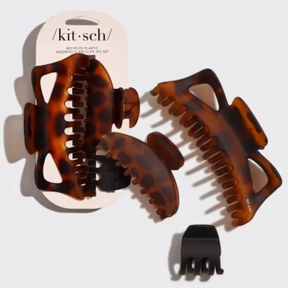 NEW 🏷️ KITSCH Tortoise-Shell XL Brown/Black LARGE Hair Claw Clip $18 - Picture 2 of 7